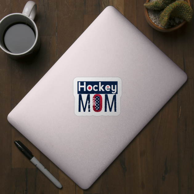 American Hockey Mom in Blue by M Dee Signs